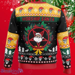Worship Santa Ugly Christmas Sweater Impressive Gift For Men And Women Product Photo 2