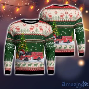Wrentham, Massachusetts, Wrentham Fire Department AOP Ugly Sweater Holiday Sweater For Men And Women Product Photo 1