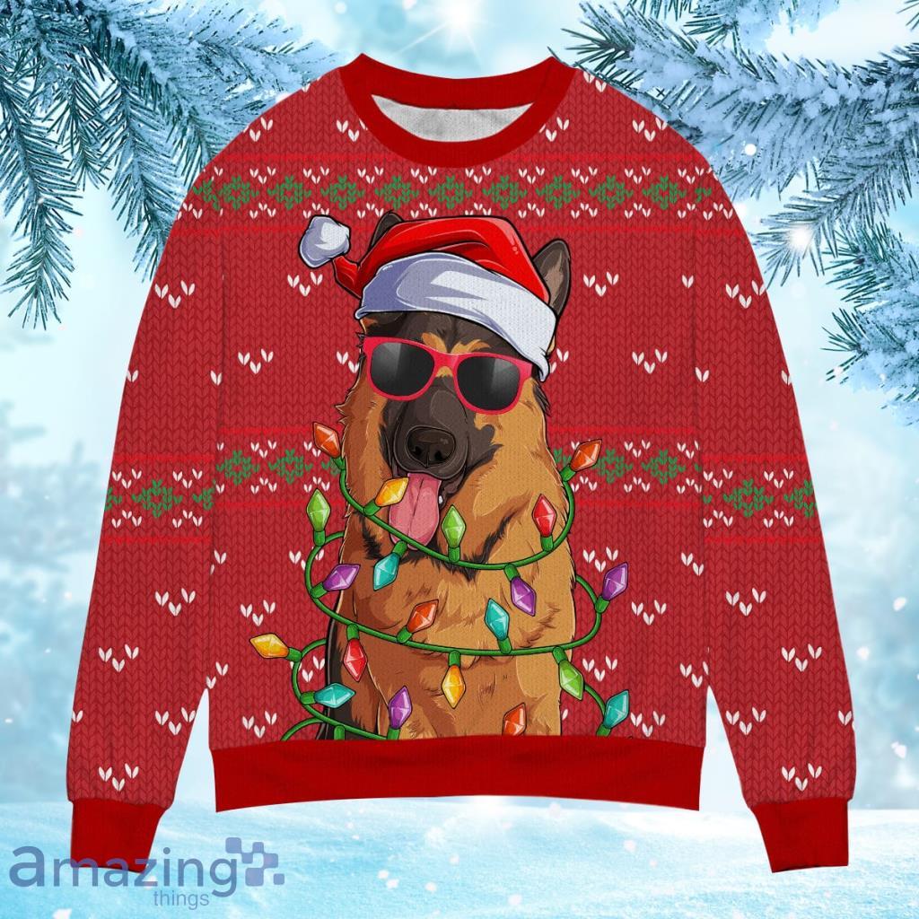 Funny German Shepherd Christmas Ugly Sweater Gift For Dog Lover Product Photo 1