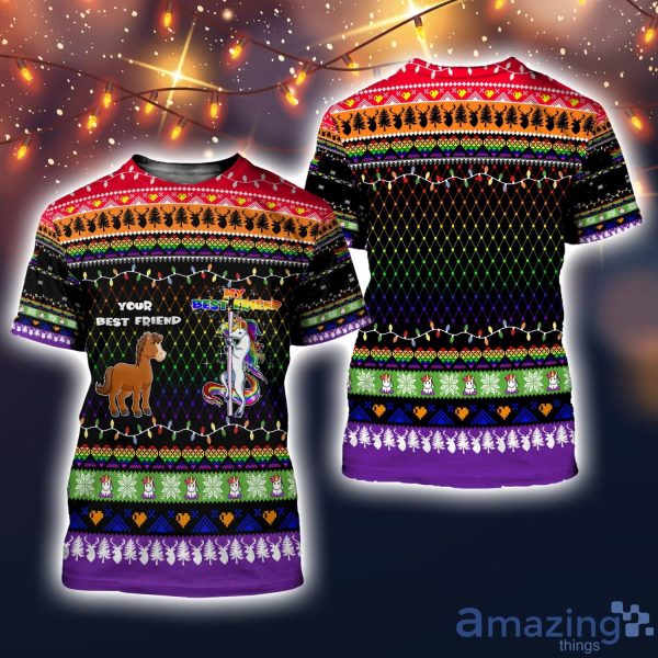 3D Unicorn Ugly Christmas Sweater