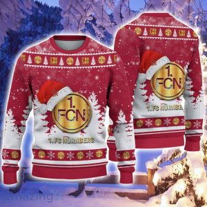1. FC Nurnberg Logo Wearing Santa Hat Ugly Christmas Sweater Christmas Gift 3D Sweater Product Photo 1