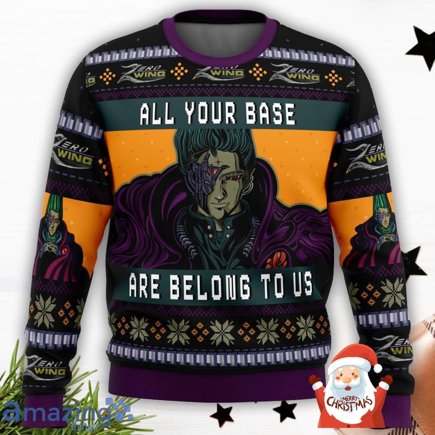 All Your Base Are Belong To Us Zero Wing 3D Ugly Christmas Sweater Christmas Gift For Men And Women image All Your Base Are Belong To Us Zero Wing 3D Ugly Christmas Sweater Christmas Gift For Men And Women Product Photo 2