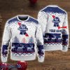 Personalized Pabst Blue Ribbon Lover Gift Ugly Christmas Sweater