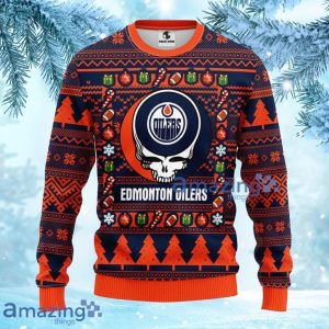 NHL Edmonton Oilers Grateful Dead Ugly Christmas Fleece Sweater Gift For Fans Christmas Product Photo 3