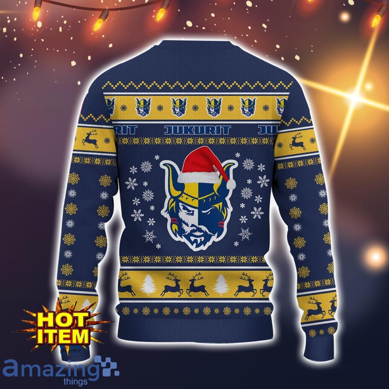 Mikkelin Jukurit 3D Ugly Christmas Sweater For Men And Women Sport Fans image Mikkelin Jukurit 3D Ugly Christmas Sweater For Men And Women Sport Fans Product Photo 2