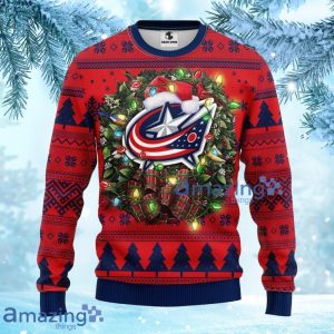NHL Columbus Blue Jackets Christmas Ugly Sweater Gift For Fans Christmas image NHL Columbus Blue Jackets Christmas Ugly Sweater Gift For Fans Christmas Product Photo 3