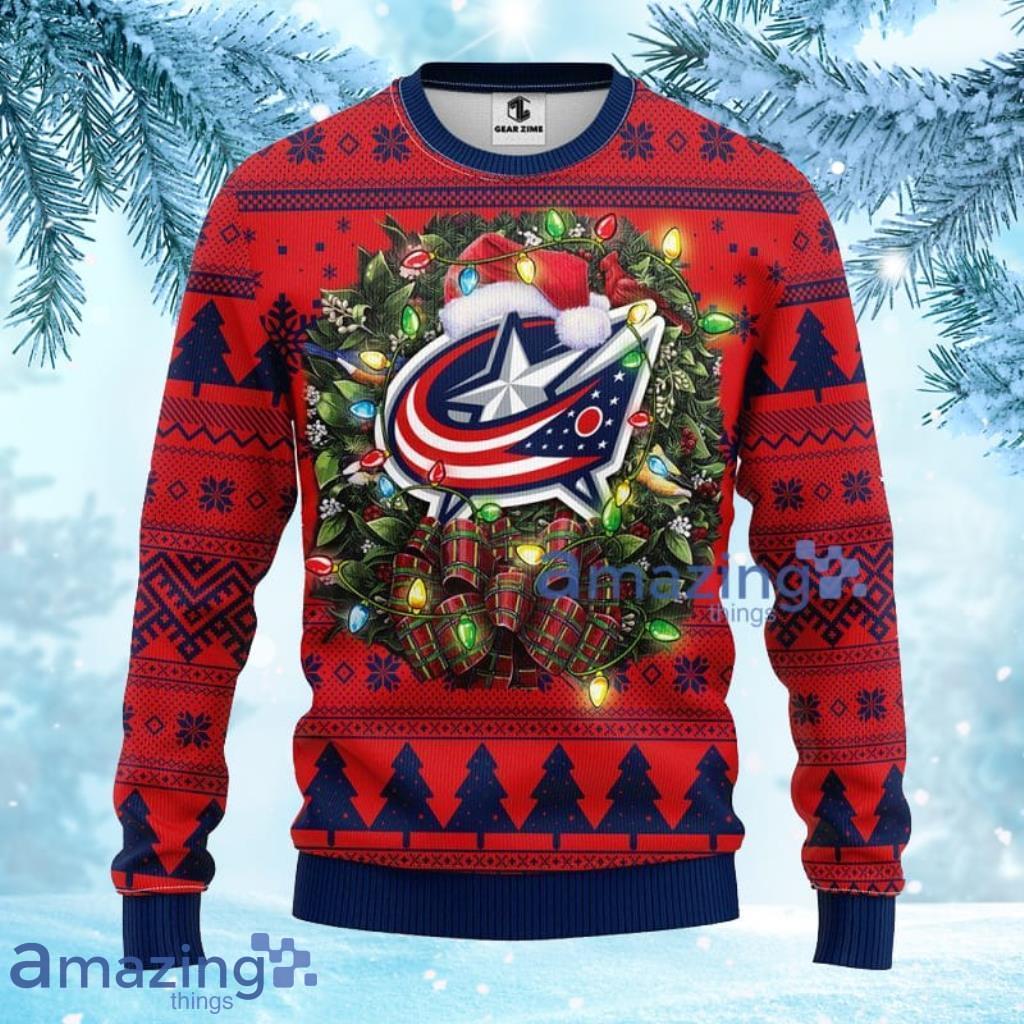 NHL Columbus Blue Jackets Christmas Ugly Sweater Gift For Fans Christmas image NHL Columbus Blue Jackets Christmas Ugly Sweater Gift For Fans Christmas Product Photo 3