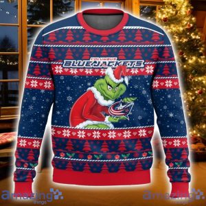 Columbus Blue Jackets Grinch Ugly Christmas Sweater Christmas Gift For Sport Fans Product Photo 1
