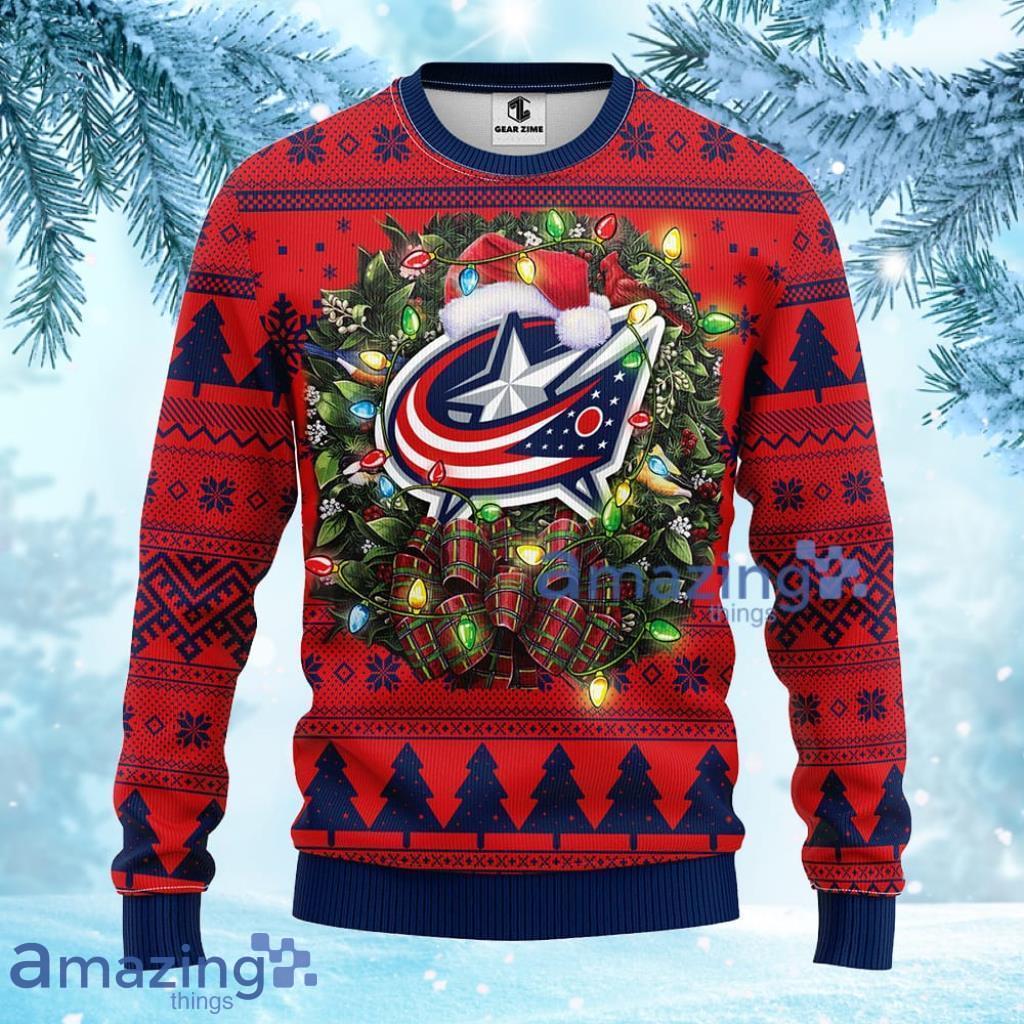 NHL Columbus Blue Jackets Christmas Ugly Sweater Gift For Fans Christmas image NHL Columbus Blue Jackets Christmas Ugly Sweater Gift For Fans Christmas Product Photo 1