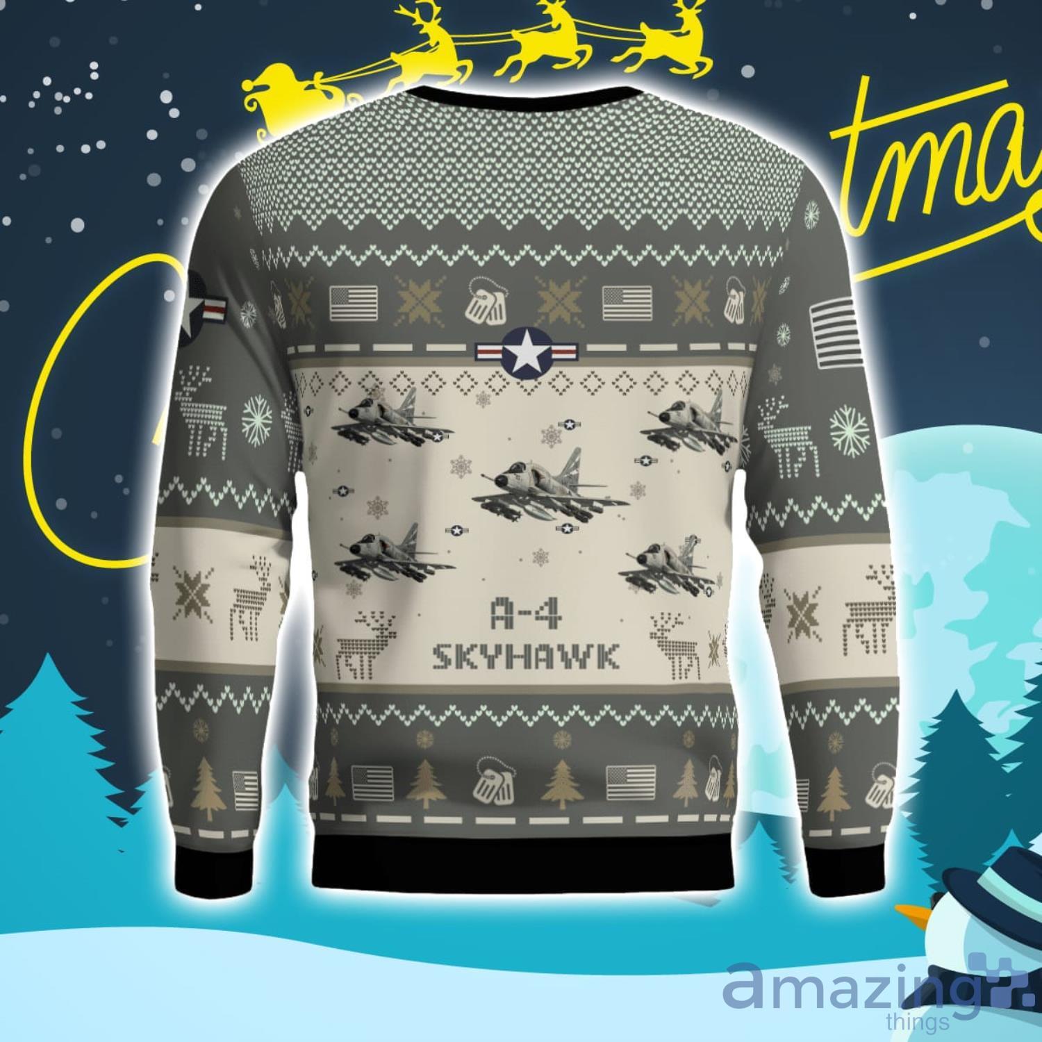 A 4 Skyhawk A4 Aircraft New Trend Veteran Sweater Ugly Christmas Sweater Gift For Christmas image A-4 Skyhawk A4 Aircraft New Trend Veteran Sweater Ugly Christmas Sweater Gift For Christmas Product Photo 3