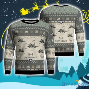 A-4 Skyhawk A4 Aircraft New Trend Veteran Sweater Ugly Christmas Sweater Gift For Christmas Product Photo 1