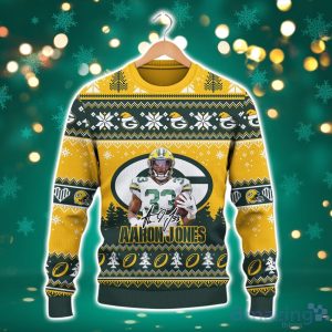 Aaron Jones Green Bay Packers Packers For Life NFL Christmas Ugly Sweater Product Photo 2