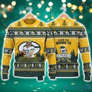 Aaron Rodgers Green Bay Packers Packers For Life NFL Christmas Ugly Sweater Product Photo 1
