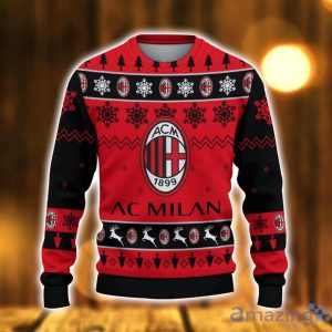 AC Milan Ugly Christmas Sweater Snowflake Pattern Pattern 3D Sweater Holiday Gift Ideas For Men And Women Product Photo 2