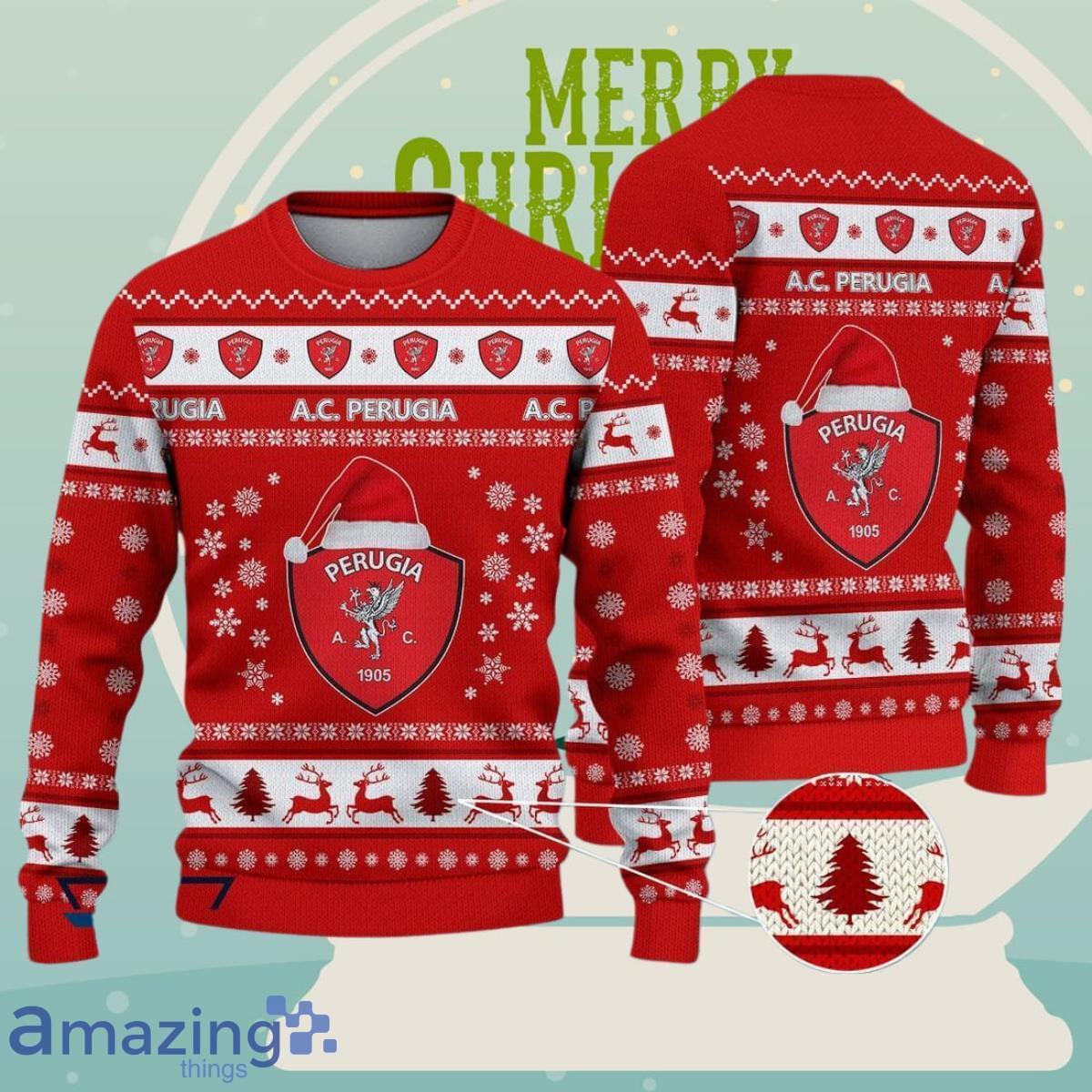 A.C. Perugia Football Lega Serie A Ugly Sweater Christmas Impressive Gift For Men And Women image A.C. Perugia Football Lega Serie A Ugly Sweater Christmas Impressive Gift For Men And Women Product Photo 1
