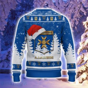 AJ Auxerre Logo Wearing Santa Hat Ugly Christmas Sweater Christmas Gift 3D Sweater Product Photo 3