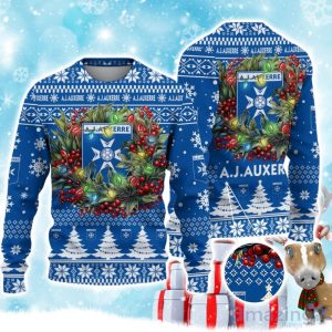 AJ Auxerre Ugly Christmas Sweater Gift Ideas For Fans Product Photo 1