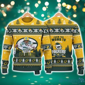 AJ Dillon Green Bay Packers Packers For Life NFL Christmas Ugly Sweater Product Photo 1
