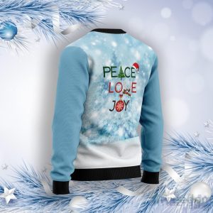 Akita Peace Love Joy Ugly Sweater Ugly Christmas Sweater For Men & Women Product Photo 3