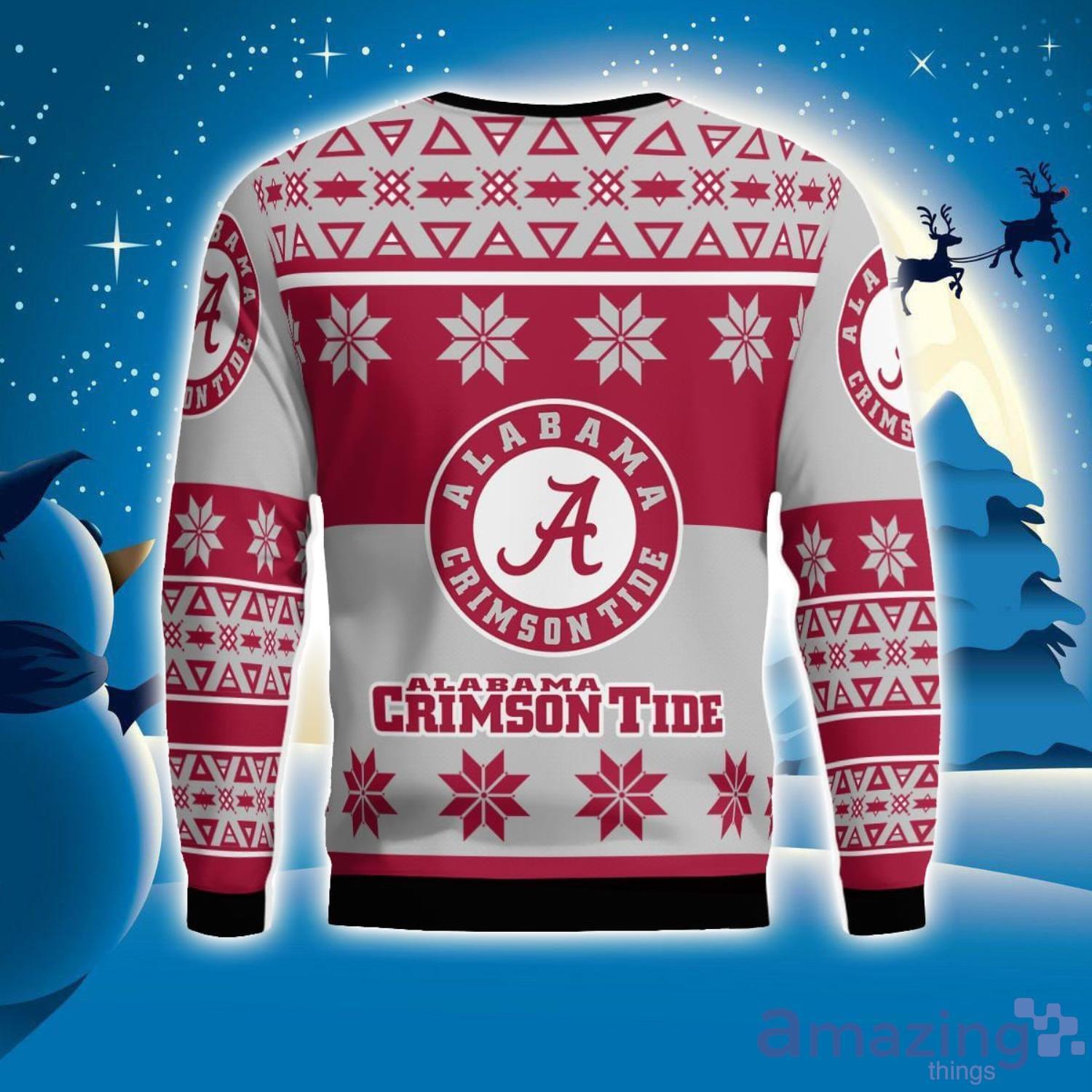 Alabama Crimson Tide Logo Big Snowflake Pattern Ugly Christmas Sweater image Alabama Crimson Tide Logo Big Snowflake Pattern Ugly Christmas Sweater Product Photo 2