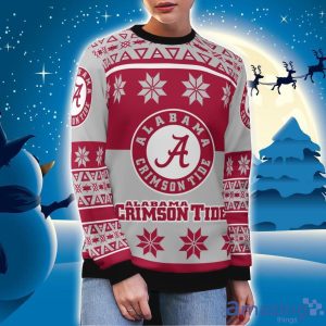 Alabama Crimson Tide Logo Big Snowflake Pattern Ugly Christmas Sweater image Alabama Crimson Tide Logo Big Snowflake Pattern Ugly Christmas Sweater Product Photo 3