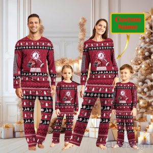 Alabama Crimson Tide Personalized Christmas Pajamas For Fans Product Photo 1