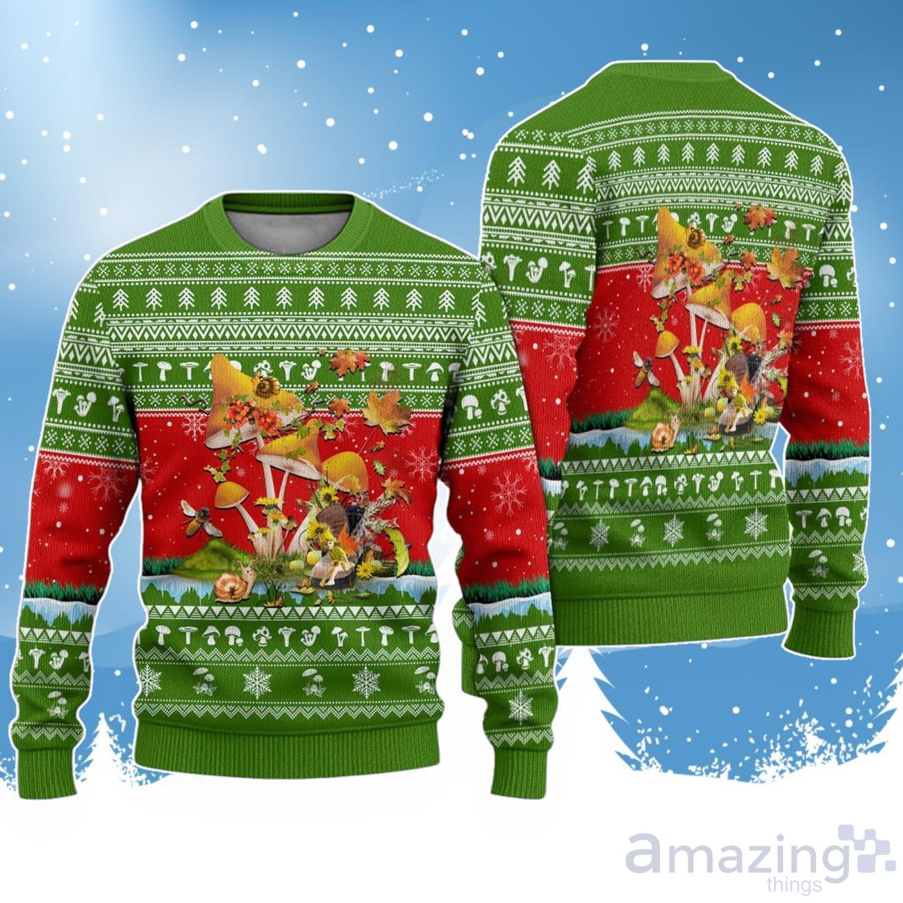 Amazing Mushroom Ugly Christmas Sweater For Men & Women image Amazing Mushroom Ugly Christmas Sweater For Men & Women Product Photo 1