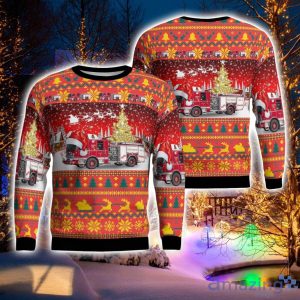 Andover, Massachusetts, Andover Fire Rescue Aop Ugly Sweater Holiday Sweater Gift Product Photo 1