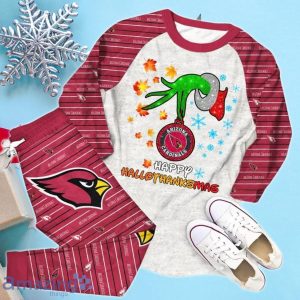 Arizona Cardinals Happy HalloThankmas Grinch Pajamas Set image Arizona Cardinals Happy HalloThankmas Grinch Pajamas Set Product Photo 2