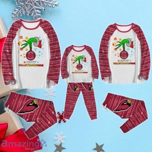 Arizona Cardinals Happy HalloThankmas Grinch Pajamas Set image Arizona Cardinals Happy HalloThankmas Grinch Pajamas Set Product Photo 3