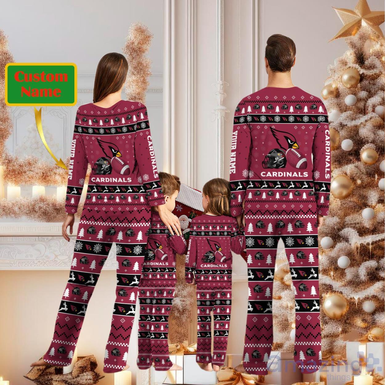Arizona Cardinals Personalized Christmas Pajamas For Fans image Arizona Cardinals Personalized Christmas Pajamas For Fans Product Photo 2