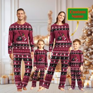 Arizona Cardinals Personalized Christmas Pajamas For Fans Product Photo 1