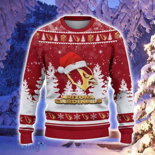 Arizona Cardinals Santa Hat Pattern Ugly Christmas Sweater For Men And Women Product Photo 2