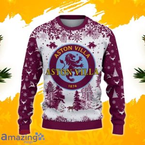 Aston Villa F.C Ugly Christmas Sweater, Xmas Gift Ideas 2023 For Fans Product Photo 2