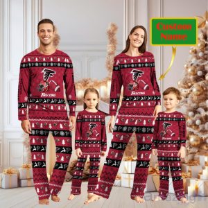 Atlanta Falcons Personalized Christmas Pajamas For Fans Product Photo 1