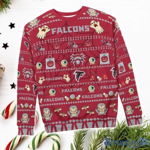 Atlanta Falcons Pumpkin Halloween Spooky Ghost Pattern Funny 3D Sweater Men And Women Gift image Atlanta Falcons Pumpkin Halloween Spooky Ghost Pattern Funny 3D Sweater Men And Women Gift Product Photo 2