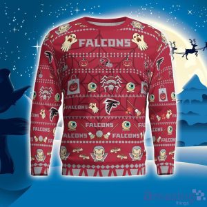 Atlanta Falcons Pumpkin Halloween Spooky Ghost Pattern Funny 3D Sweater Men And Women Gift image Atlanta Falcons Pumpkin Halloween Spooky Ghost Pattern Funny 3D Sweater Men And Women Gift Product Photo 4