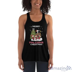 Atlanta Falcons Snoopy Family Christmas Shirt Christmas Gift Ideas - Women's Flowy Racerback Tank