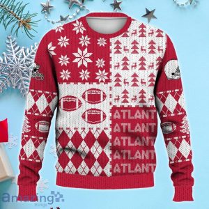 Atlanta Ugly Sweater Christmas, Retro Football American Sweatshirt Pattern 3D For Fans Product Photo 2