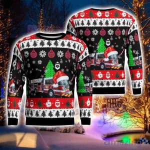 Aura Volunteer Fire Company No. 1, Monroeville, New Jersey Christmas Aop Ugly Sweater Holiday Sweater Gift Product Photo 1