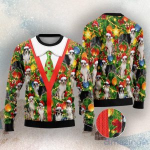 Australian Shepherd Xmas Pine Ugly Christmas Sweater Product Photo 3