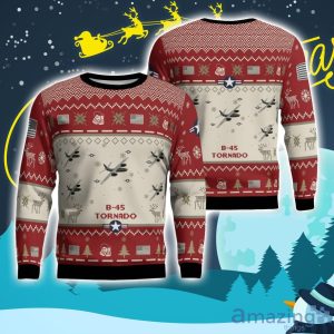 B-45 Tornado B45 Aircraft Ugly Christmas Sweater Christmas Gift Veteran 3D Sweater Product Photo 1