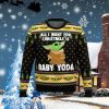 Baby Yoda All I Want Mandalorion Star Wars Ugly Christmas Sweater Style Gift For Men And Womens