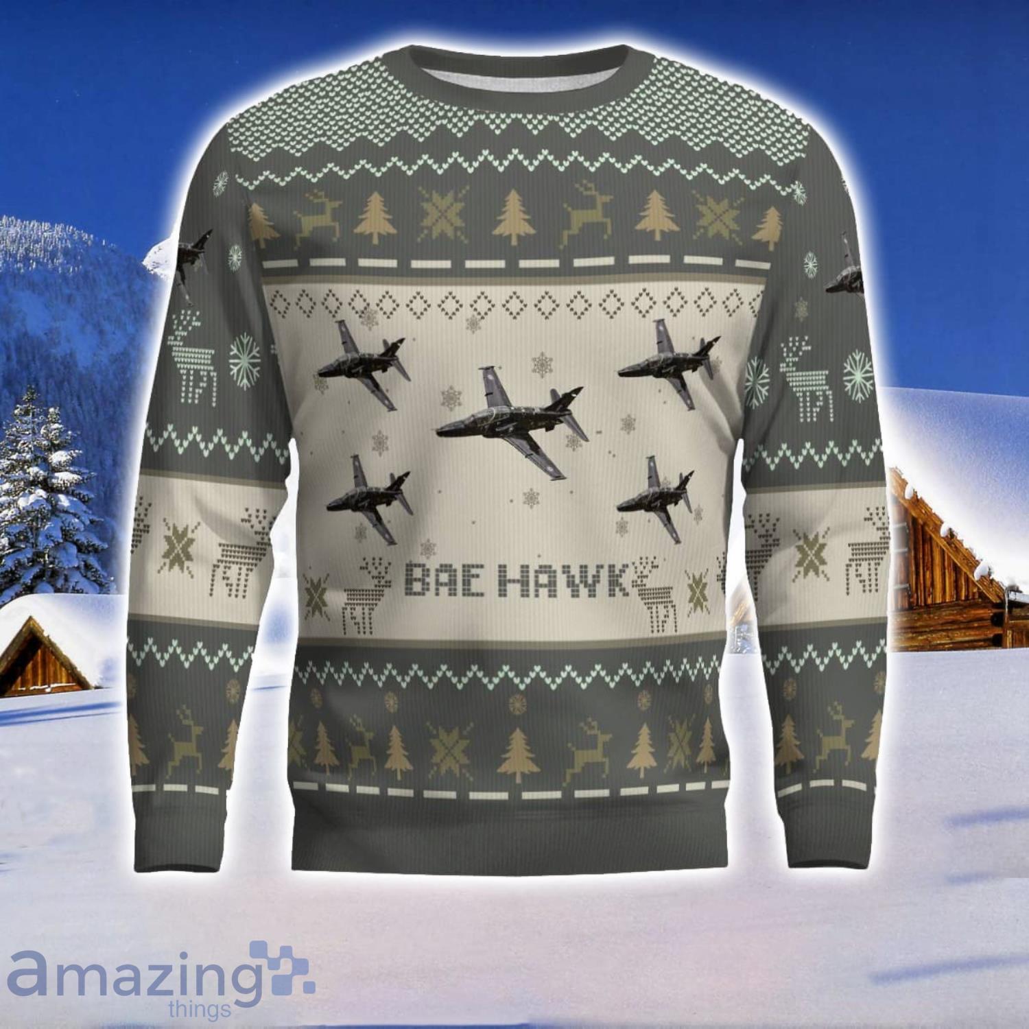 BAE Systems Hawk Aircraft Ugly Christmas Sweater Aircraft Lover Gift Veteran Aircraft All Over Printed Sweater image BAE Systems Hawk Aircraft Ugly Christmas Sweater Aircraft Lover Gift Veteran Aircraft All Over Printed Sweater Product Photo 2