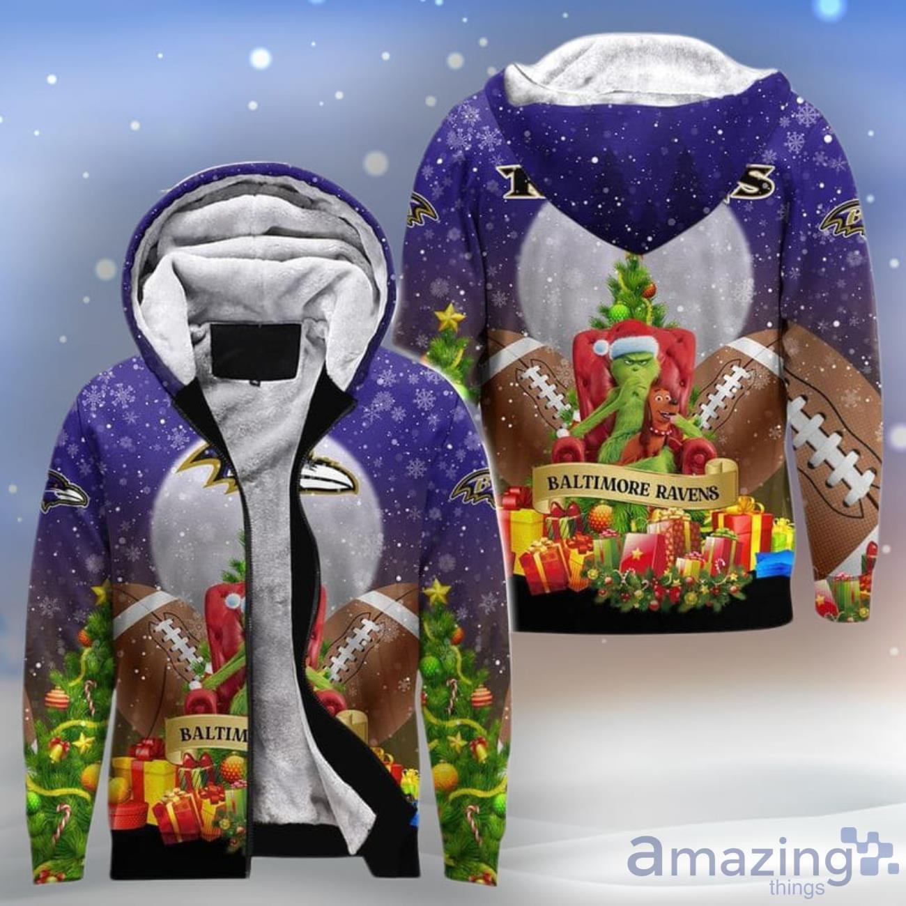 Baltimore Ravens All Over Print 3D Hoodie Christmas Gift For Fan Club Product Photo 1
