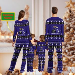 Baltimore Ravens Personalized Christmas Pajamas For Fans image Baltimore Ravens Personalized Christmas Pajamas For Fans Product Photo 2