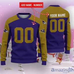 Baltimore Ravens Ugly Sweater Custom Name And Number Hot Design For Christmas Gift Product Photo 3