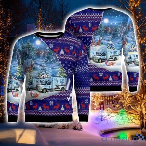 Baraga, Michigan, Bay Ambulance Inc Of Baraga Michigan Aop Ugly Sweater Holiday Sweater Gift Product Photo 1