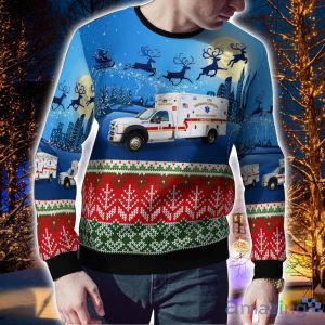 Barrington, Illinois, Barrington Countryside Fire Protection District Ambulance 38 Aop Ugly Sweater Holiday Sweater Gift Product Photo 2