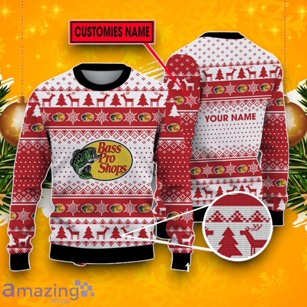 Bass Pro Shops Ugly Christmas Sweater, Best Gift Ideas 2023 For Fans Custom Name image Bass Pro Shops Ugly Christmas Sweater, Best Gift Ideas 2023 For Fans Custom Name Product Photo 1